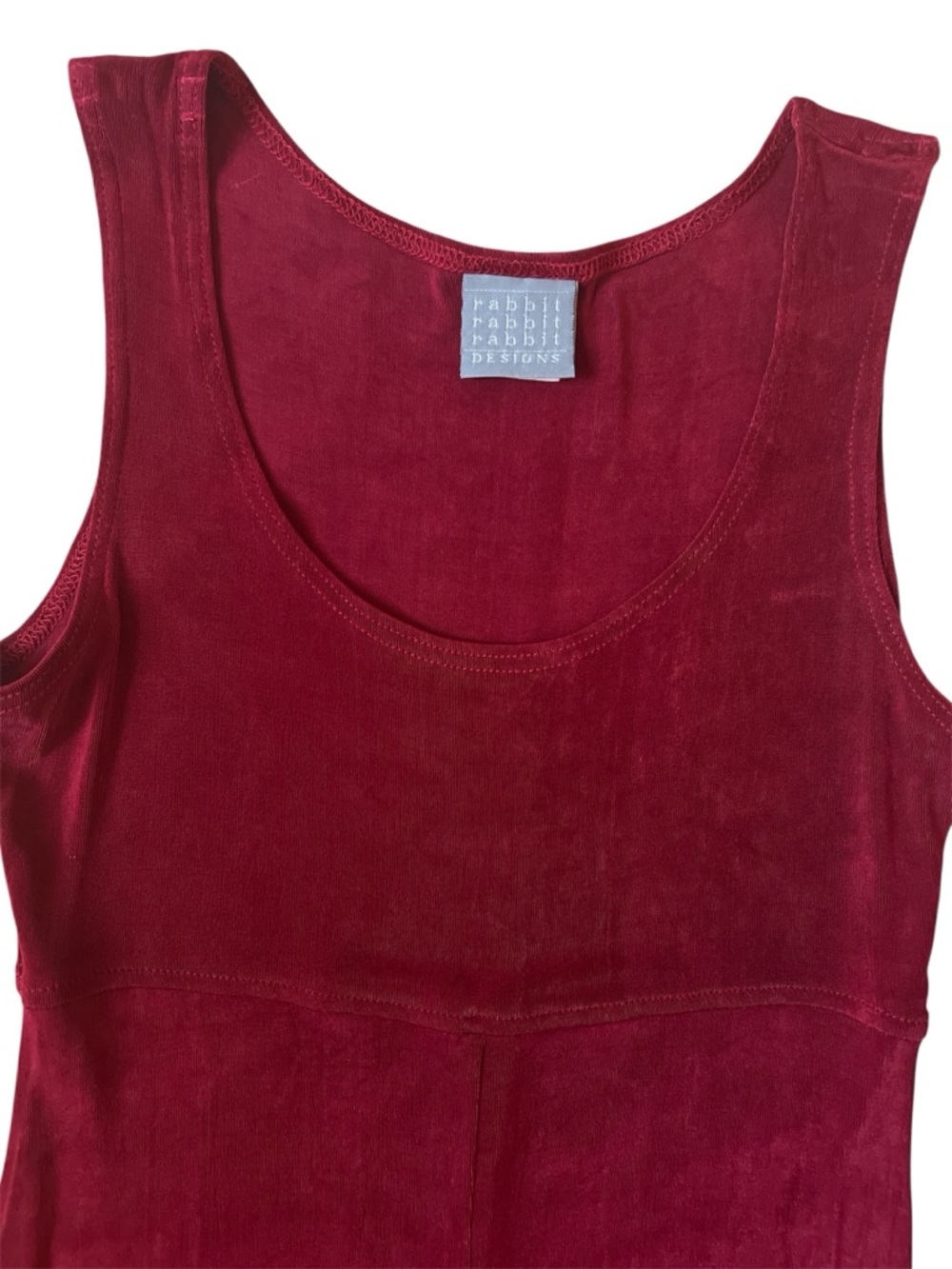 VINTAGE Rabbit Rabbit Rabbit Sleeveless Wine Maxi Dress - Picture 2 of 4